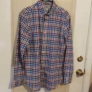 LL Bean checkered button down dress shirt